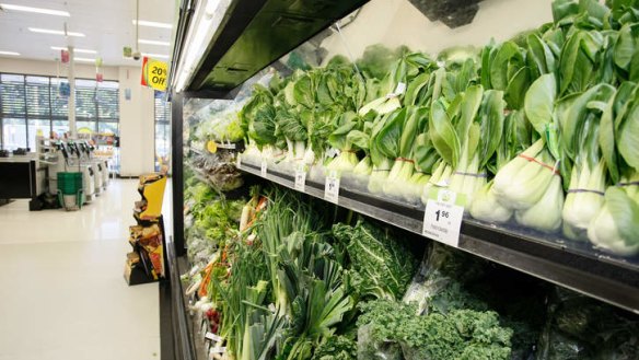Asian greens line the aisles at Woolworths Wolli Creek this year.