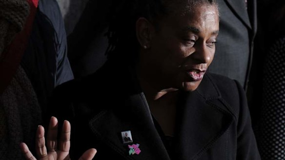 Justice at last ... Doreen Lawrence outside the court on Tuesday.