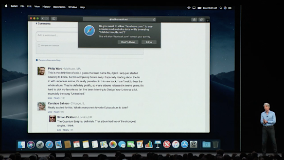 Apple's top software engineer, Craig Federighi, outlining new privacy features