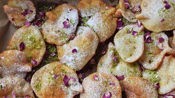 Crunchy and sweet ... These traditional Afghan biscuits are flavoured with cardamom and pistachio nuts.