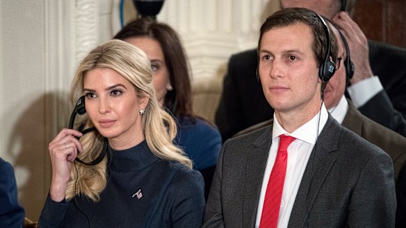 Russia probe: Robert Mueller's investigation is said to also be looking into the financial dealings of Donald Trump's son-in-law, Jared Kushner, pictured here with Ivanka trump.