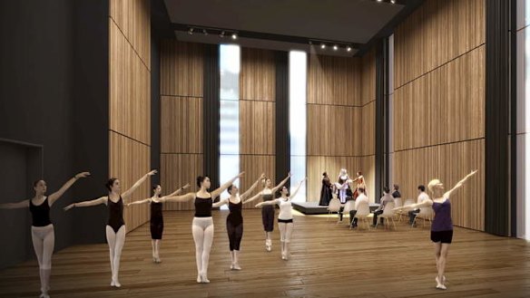 An artist's impression of the Greenland creative hub dance studio.