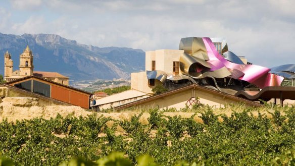 The Frank O. Gehry-designed Hotel Marques de Riscal, Spain.