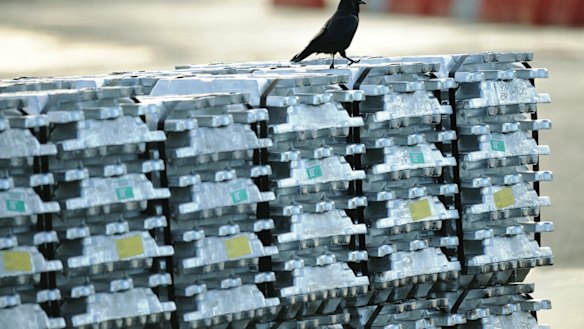 Alcoa's Portland smelter turns alumina into aluminium ingots. 