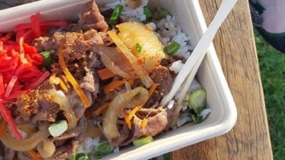 Beef rice bowl from Donburi Station
