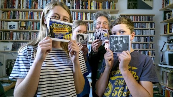Rocking and Rolling: Brian Nankervis with his children, Lola, Claudia and Henry Joe, who saw The Rolling Stones on Wednesday night.