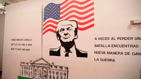 A mural depicting US President Donald Trump.