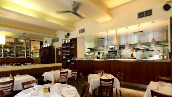 The interior of Becco Italian Restaurant and Bar. 