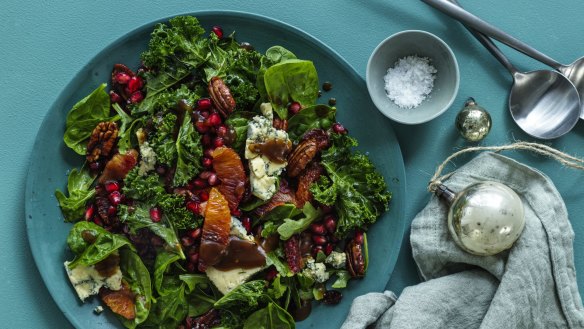 The components for this Christmas salad can be prepped ahead and tossed together on the big day.