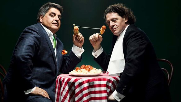 All-rounders: Food critic Matt Preston and chef Marco Pierre White on MasterChef: The Professionals.