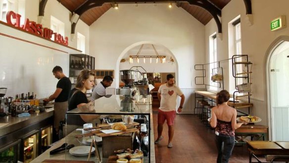 Inside the dramatic ironstone building.