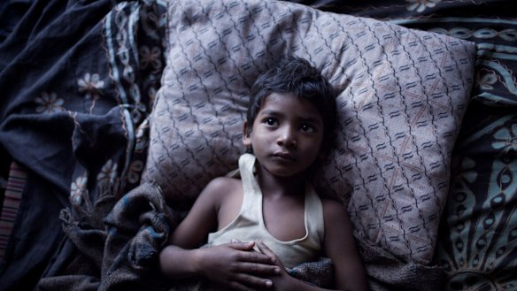 Sunny Pawar plays Saroo Brierley as a child.