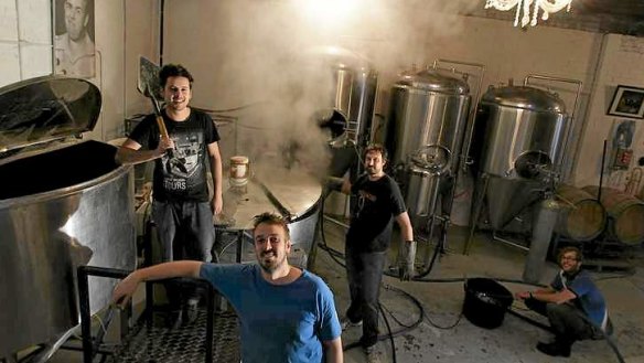 Experimental: The founders of Abbotsford's Moon Dog Craft Brewery, Karl van Buuren, and Josh and Jake Uljans.