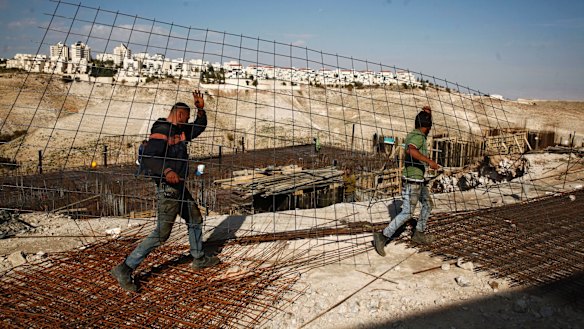 A construction site in the Israeli-occupied West Bank settlement of Maale Adumim on Sunday.