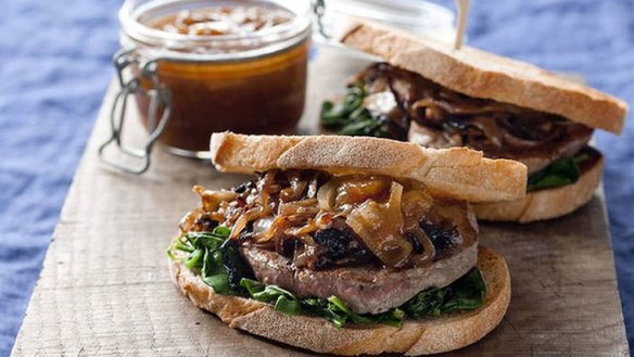 Steak sandwich.