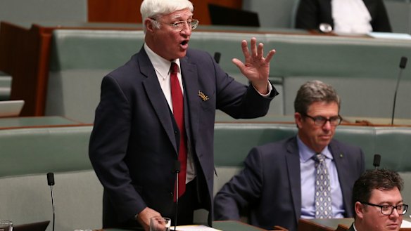 Independent Bob Katter during question time on Tuesday.