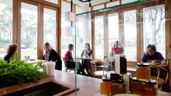 Playing it cool: the cafe interior is modern, but not cold.
