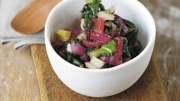 Pickled rainbow chard