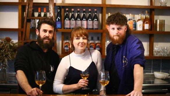 From left: Co-owner Dynn Szmulewicz, executive chef Emma Evans and co-owner Daniel McBride.