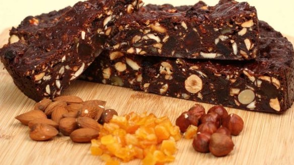 Panforte is a traditional Italian dessert containing fruits and nuts.