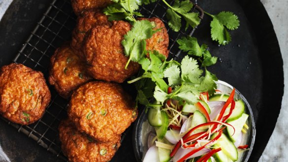 Asian flavours galore: Thai-style fish cakes with cucumber relish.