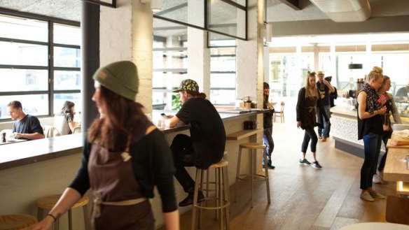 Kiwi cool: Allpress' cafe is an uncluttered space with a custom roastery.