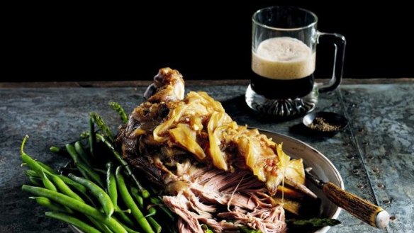 Slow cooked lamb shoulder, from <i>Food + Beer</i>, by Ross Dobson.