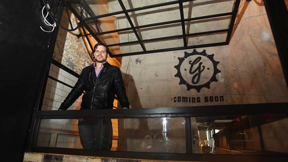 Roll up: Oscar Gorosito at his soon-to-be-open Bridge St Garage Bar & Diner.
