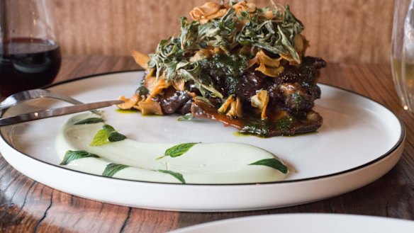 Lamb shoulder with saltbush.