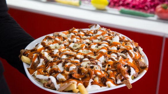 A halal snack pack from King Kebab House, Campbelltown. Photograph by Edwina Pickles.