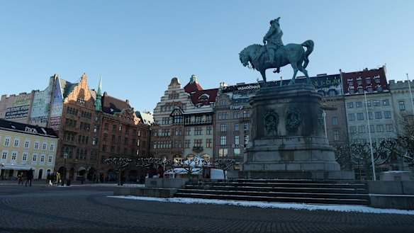 A square in Malmo. The city has problems which are not easily solved.