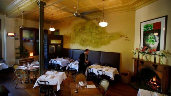 The Healesville Hotel's elegantly time-worn dining room.