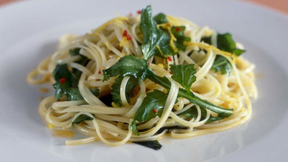 Linguine with lemon and seasonal produce makes a simple midweek dinner.
