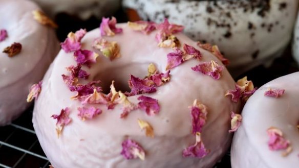 Home-made glazed doughnuts.