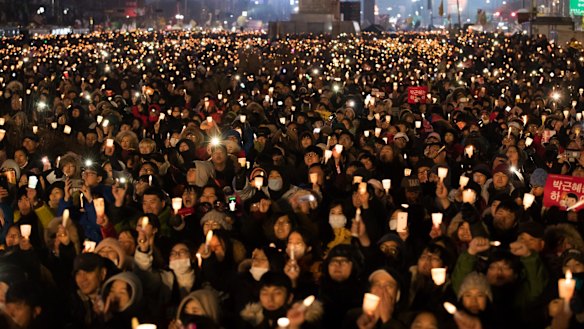 Last week, hundreds of thousands of South Korean protesters marched to President Park Geun-hye's office, beating drums and chanting slogans, demanding that she resign.