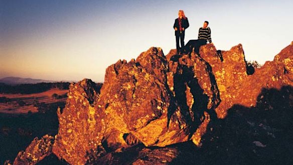 On the rocks ... the summit of Hanging Rock.