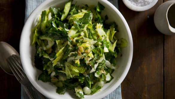 Celery, lemon and parsley salad; you can use it like a condiment.