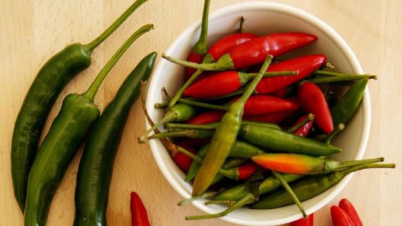 Hot produce ... Chillies need quite rich soil, so dig in plenty of compost when planting for the best crops.