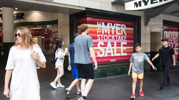 Myer recorded a drop in sales in the first two weeks of December.