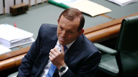 Prime Minister Tony Abbott during Question Time. Photo: Alex Ellinghausen