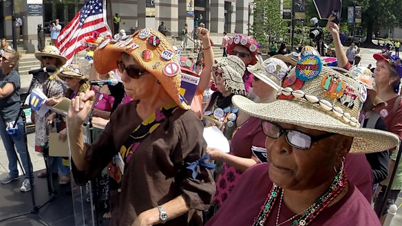 Protesters rally against House Bill 2 in Raleigh, North Carolina, on Monday. 
