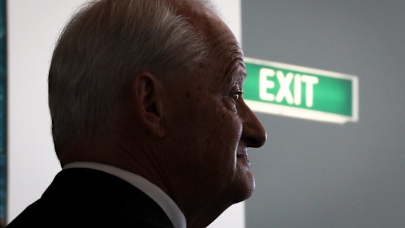 Liberal MP Philip Ruddock at a doorstop interview on Monday.