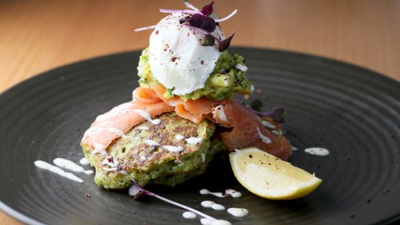 Go-to dish: Broccoli, pea and spring onion fritters.