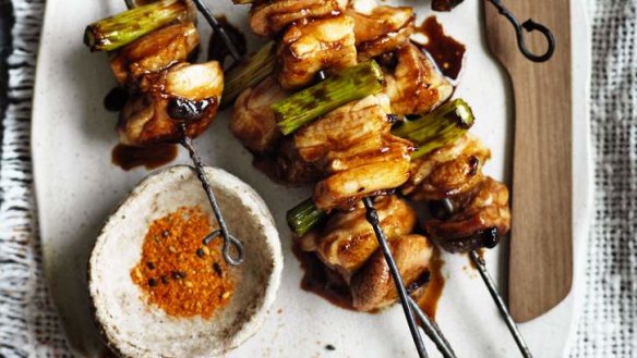 Neil Perry's barbecue yakitori chicken.