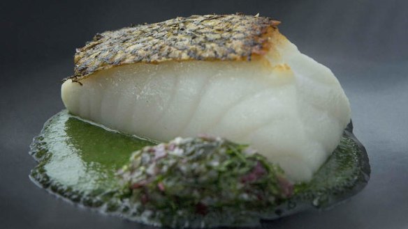 Glacier 51 toothfish, nettle butter, sea grapes and persillade.