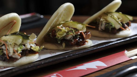 The Akiba restaurant's pork belly bun, char sui and Asian slaw.