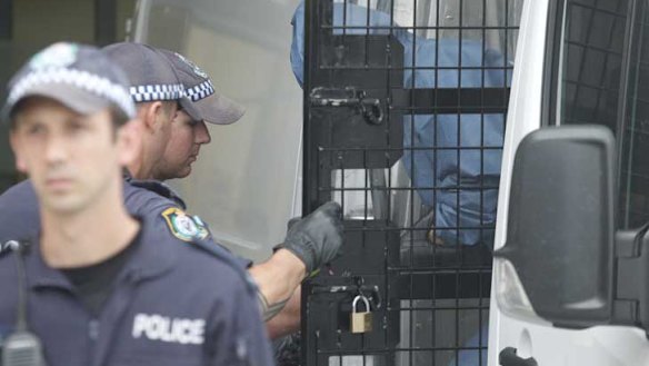 Mr Naden is taken from Taree police station to hospital for stitches today.
