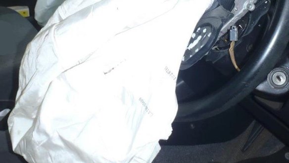 The Takata airbag in a RAV4 SUV, responsible for injuring a 21-year-old in Darwin.