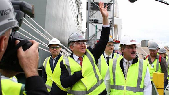 Kevin Rudd tours BAE Systems in Williamstown on Thursday.