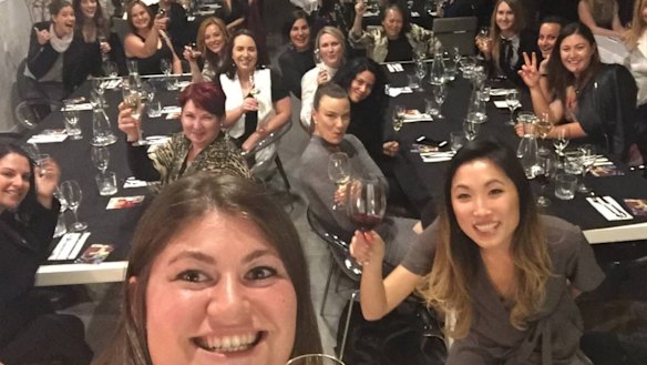 Jane Lu and Gen George at a Like Minded Bitches Drinking Wine event.